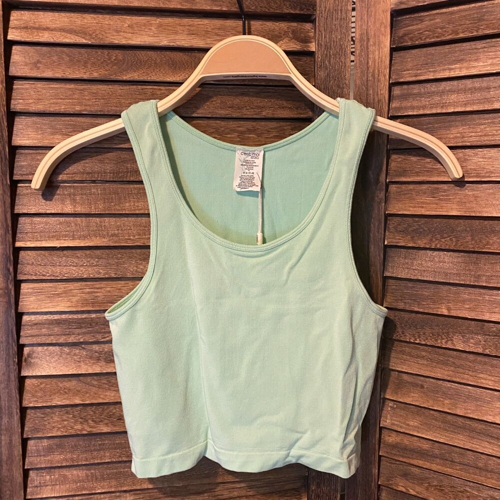 C'est Moi Crop Tank Top Mint
